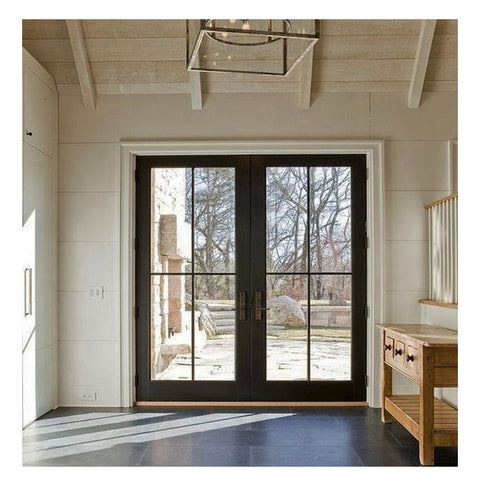 LVDUN Swing Opening Style Decorative Glass French Door Soundproof Aluminium Windows And Doors