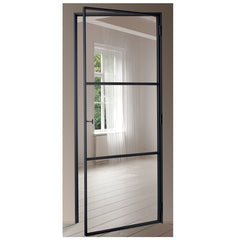 LVDUN Aluminum Exterior Double Glass French Entry Door Swing Casement Door
