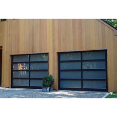 Heat insulation cheap price aluminum and glass garage door