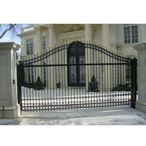 LVDUN Luxury House Main Courtyard Elegant Aluminum Entrance Accordion Driveway Fence Gate