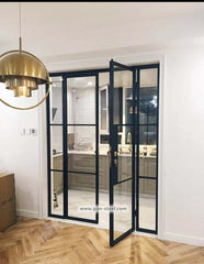 LVDUN home design ideas industrial black steel glass doors metal frames windows grill iron swing casement door design