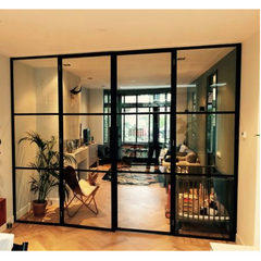 top grade residential simple french black readymade galvanized steel framed windows and doors grill design