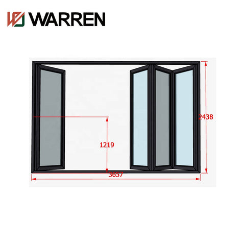 Warren 96X96 Patio Doors Glass Sliding Patio Aluminum Bi Folding Door