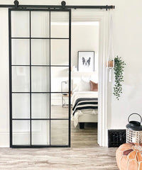 Modern hot sale gril design galvanized carbon steel barn door for residential space