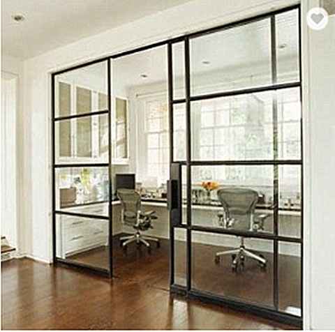 Retro steel partition steel and tempered glass windows galvanized steel profile for windows and door