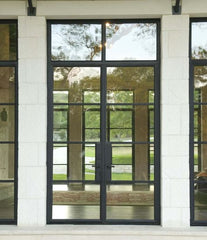 LVDUN 2020 new designs Competitive price swing interior Low-e Glass Glazed steel framed glass doors
