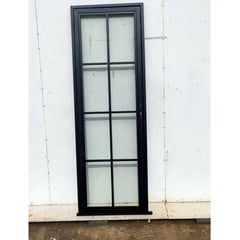 China Manufacturer Swing Open Exterior Black Metal French Doors Panel Exterior Commercial Glass Door