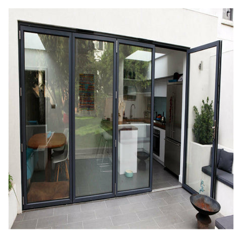 LVDUN Exterior Balcony Patio Aluminum Profile Bifold China Door Tempered Glass French Door