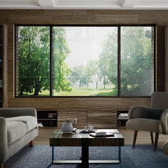 LVDUN Simple design frameless matte black Germany RP fine line thermal break sliding windows for villa