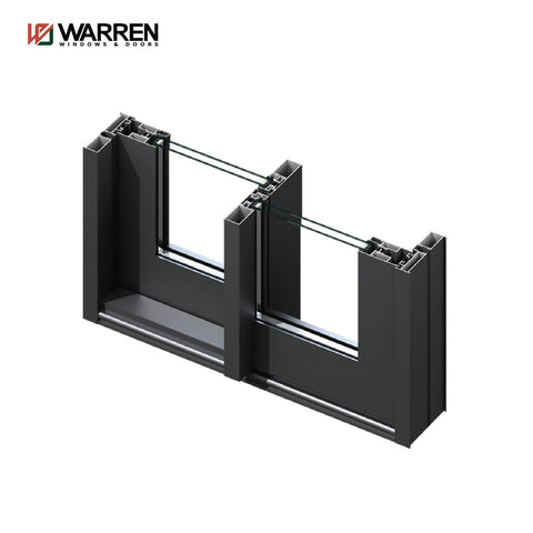 Warren 42*108 Aluminum double glass heavy casement door with thick glass waterproof Heat insulation