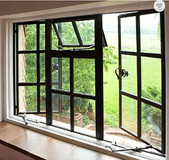 LVDUN Customized size design steel doors interior simple iron window grills steel windows