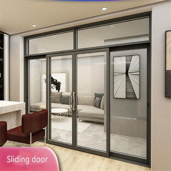 LVDUN Aluminum Cupboard Sliding Doors Heavy Thermal Break Bathroom Door Aluminum Sliding With Aluminum Sliding Door Price