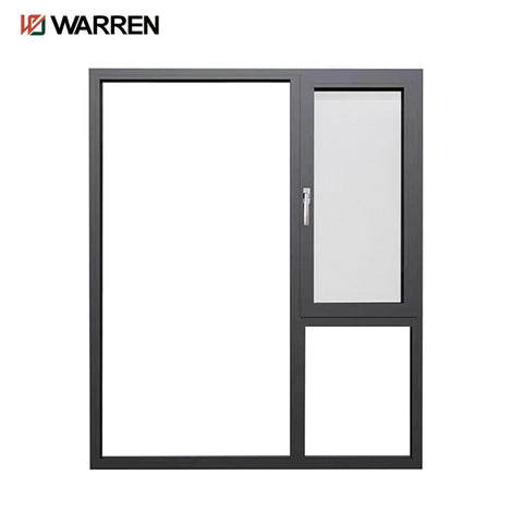 Warren Texas hot sale Ultra double glazed tempered glass windows line fixed window slim profile aluminium black windows