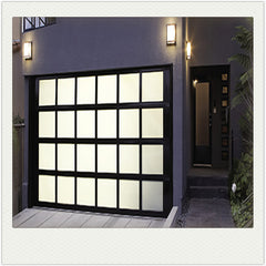 LVDUN Aluminum alloy material frosted glass modern sectional panel garage door