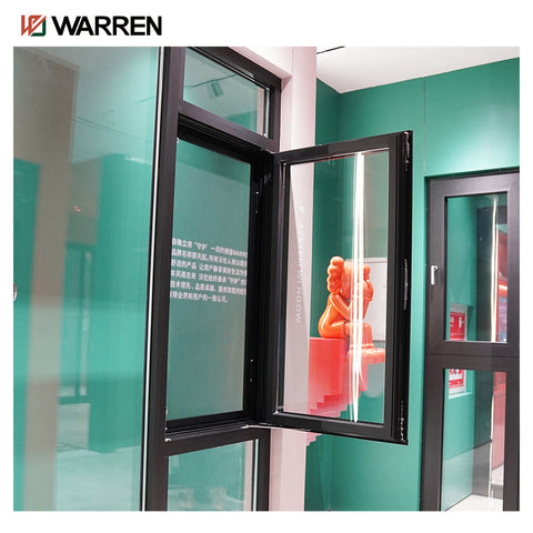 Warren China Aluminum WindowsThermal Break Aluminium Single Or Double Black Tilt Turn Casement Windows