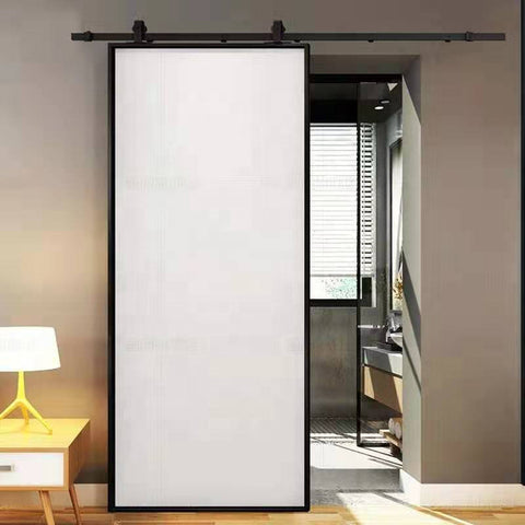 LVDUN White Internal Sliding Glass Barn Doors