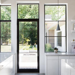 LVDUN Black Double Interior Sliding French Patio Glass Door