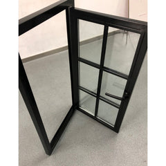 LVDUN Black Metal Frame Unbreakable Fixed And casement Balcony Glass Doors