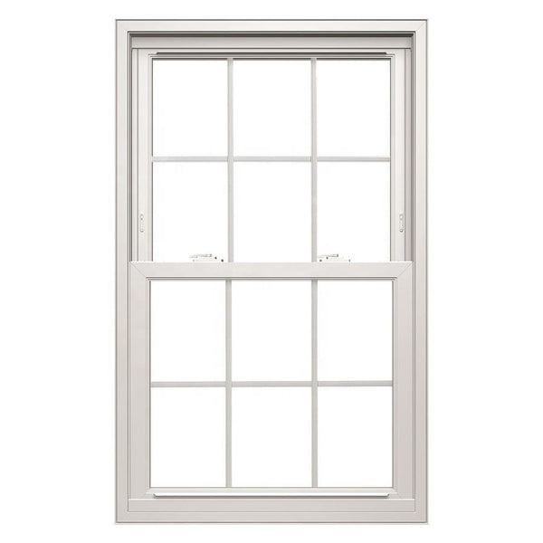 LVDUN White  Double Hung Vertical Sash Window French Glass windows Aluminum Up Down Sliding Window With Grill
