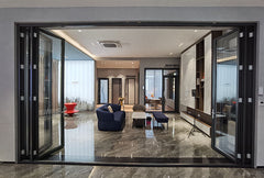 Warren best quality 6060-T6 aluminum extrusion folding door double glazed windows discount