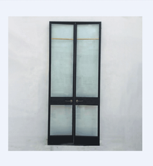 LVDUN Commercial Tempered Double Glass Steel Frame Glass Doors High Quality Wrought Iron Door Design