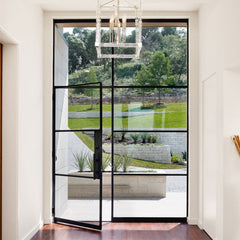 LVDUN Low-E glass glazed steel iron French interior door