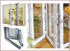 LVDUN Factory Price Double Tempered Glass UPVC Folding Windows