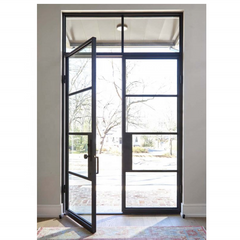 LVDUN 2020 High Quality Competitive price swing interior Low-e Glass Glazed Steel Iron modern French Door