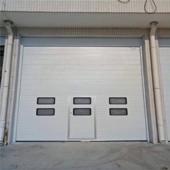 LVDUN Aluminum alloy material frosted glass garage door with pedestrian access door and windows