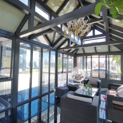 LVDUN victorian conservatory patio enclosure kits home aluminum prefabricated garden sunroom canada/ glass green house