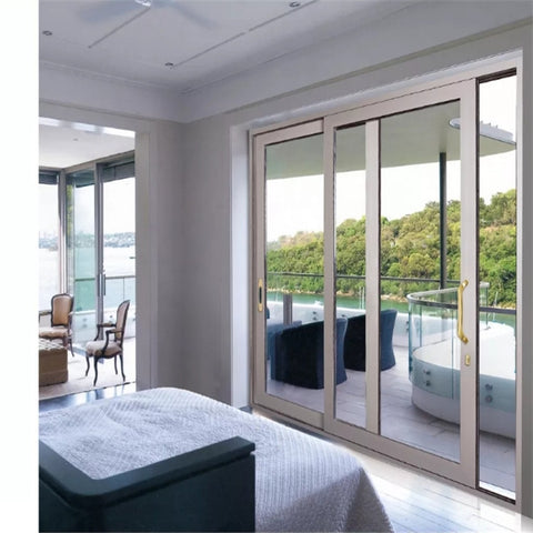 LVDUN Kitchen Aluminum Sliding Door Home Interior Sliding Door Showers Aluminum Frame Flush Semi Auto Sliding Door