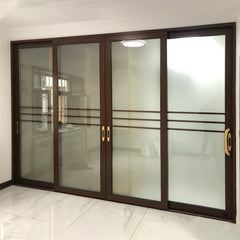 LVDUN Automatic Glass Doors Sliding Aluminum Sliding Interior Doors With Insert Blinds For Villa Project White Aluminum Sliding Doors
