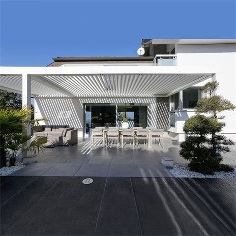 LVDUN High Quality Modern Motorized Opening Waterproof Bioclimatic Aluminum  Roof Pergola