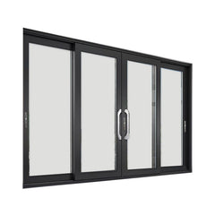 LVDUN Black Aluminum Sliding Doors USA Standard Wholesale House Aluminum Sliding  Door With Fly Screen Aluminum Profile Auto Door