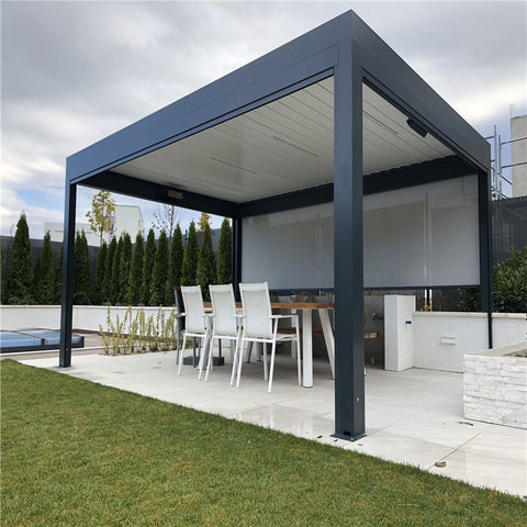 LVDUN High Quality Custom Rainproof Outdoor Aluminum Motorized Swimming Pool Louver Roof