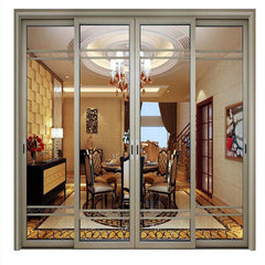 LVDUN 3 Panel Sliding Patio Door Price Thermal Break Double Large Glass Sliding Folding Door  For Meeting Room Mirror Sliding Door