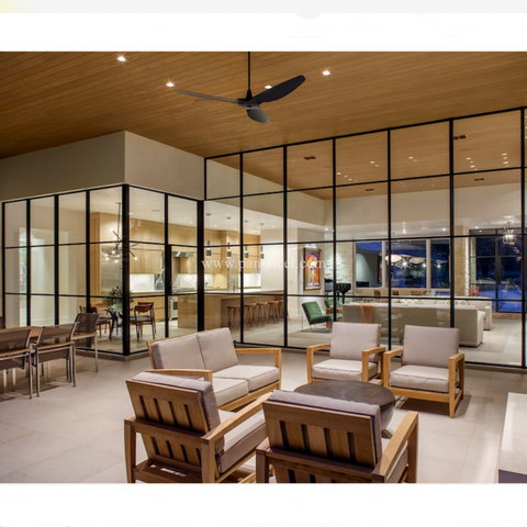 LVDUN Interior french galvanized steel casement windows with warm edge tempered insulating lowe glass