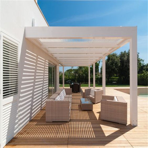 LVDUN New  Design Motorized Aluminum Pergola With Adjustable Louvers Pergola Garten Metal Aluminum Pergola