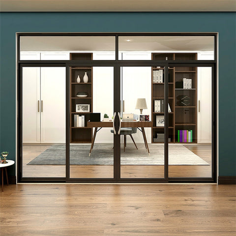 LVDUN Sliding Doorautomatic Sliding Door Factory Sell  Sound Proof Double  Glass Sliding Door With Grills Metal Main Gate Sliding Door