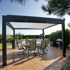 LVDUN Pergola Lover New Waterproof Roof Louvre Patio For Sunshading Waterproof Louver Pergola Gazebo