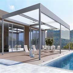 Adjustable Modern Closing Aluminum Louver Bioclimatic Pergola Design Aluminum Electric Pergola China