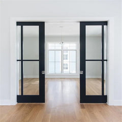 Barn Door For House Large Glass Tempered Small Barn Door With Alloy Aluminum Hardware Track Kit Barn Door With Window