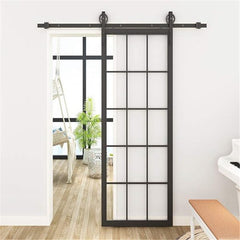 Barn Door For House Large Glass Tempered Small Barn Door With Alloy Aluminum Hardware Track Kit Barn Door With Window