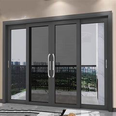 LVDUN 4 Panel Sliding Glass Door Large Missile Approved Frameless Glass Sliding Door With Storm Weather Aluminum Door Window Sliding