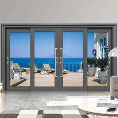 LVDUN Soft Closing Sliding Door System  Certification Front  Aluminum Bedroom Sliding Door With Double Glazed 96 X 80 Sliding Door