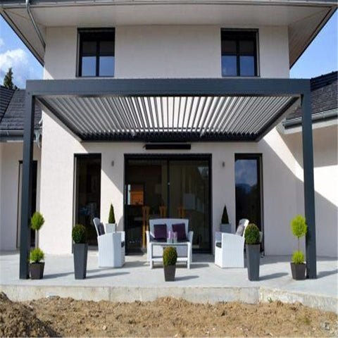 LVDUN Modern House Design Sun Shade Louvers Roof Waterproof Outdoor Pergola Aluminum