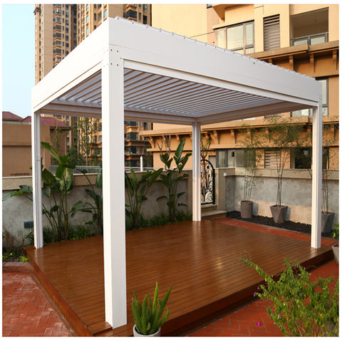 LVDUN Customized High Quality Easy Assembly Garden Motorized Aluminum Terrace Roof Pergola