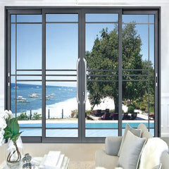 LVDUN Soft Closing Sliding Door System  Certification Front  Aluminum Bedroom Sliding Door With Double Glazed 96 X 80 Sliding Door