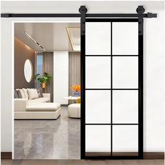 Ceiling Mount Sliding Bypass Barn Door High Quality Thermal Break 36" X 84" Barn Door Overlapping Sliding Patio Door Pocket