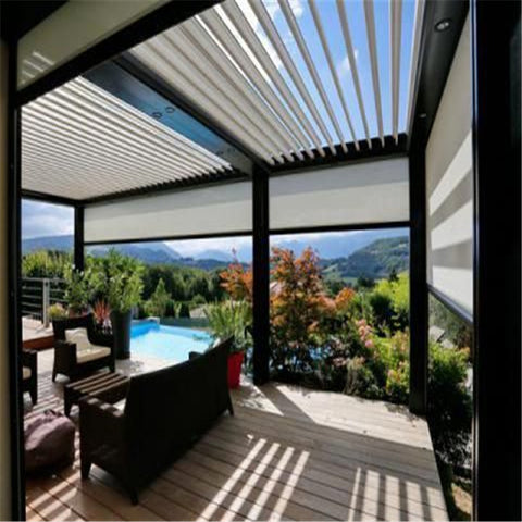 LVDUN Modern House Design Sun Shade Louvers Roof Waterproof Outdoor Pergola Aluminum